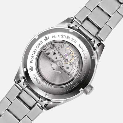 Franklord Regal Sapphire Legacy Steel - Pearl White Luxury Automatic Watch
