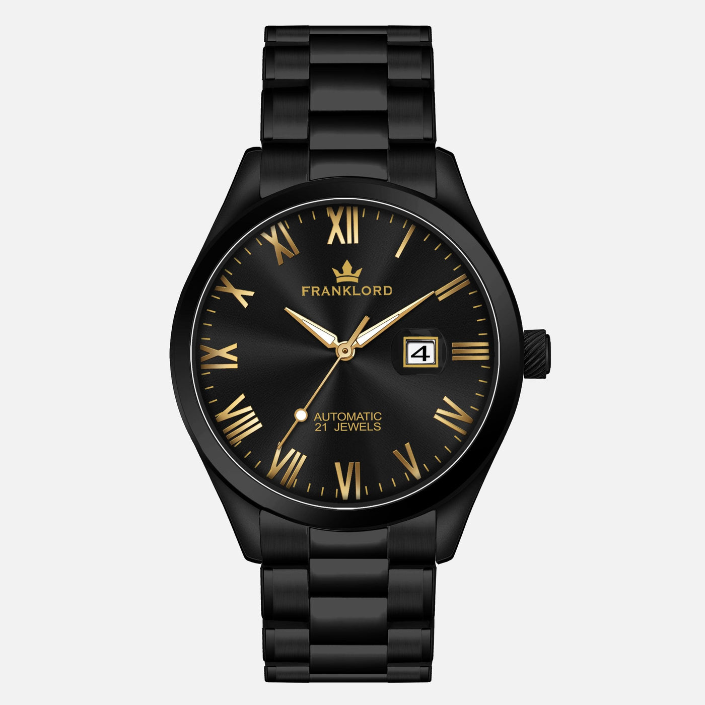 Franklord Regal Sapphire Roman - Obsidian Royale | Black & Gold Luxury Automatic Watch