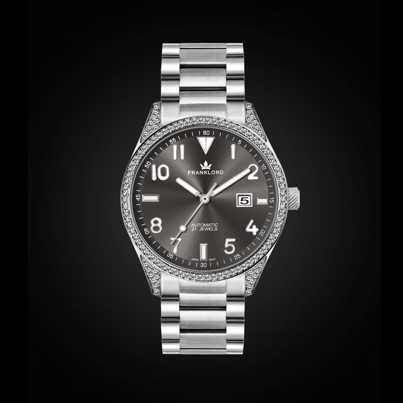 Franklord Diamond Regal Noir – Automatic Luxury Watch with Diamonds