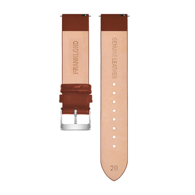 Franklord Tan Brown 20mm Genuine Leather Watch Strap – Minimalist Quick Release Band