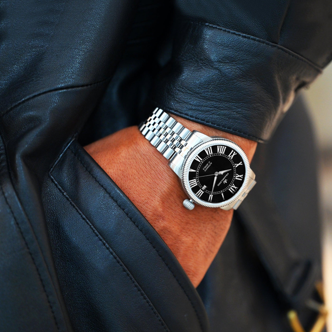 Franklord Majestic Aura – Onyx Radiance | Luxury Automatic Watch