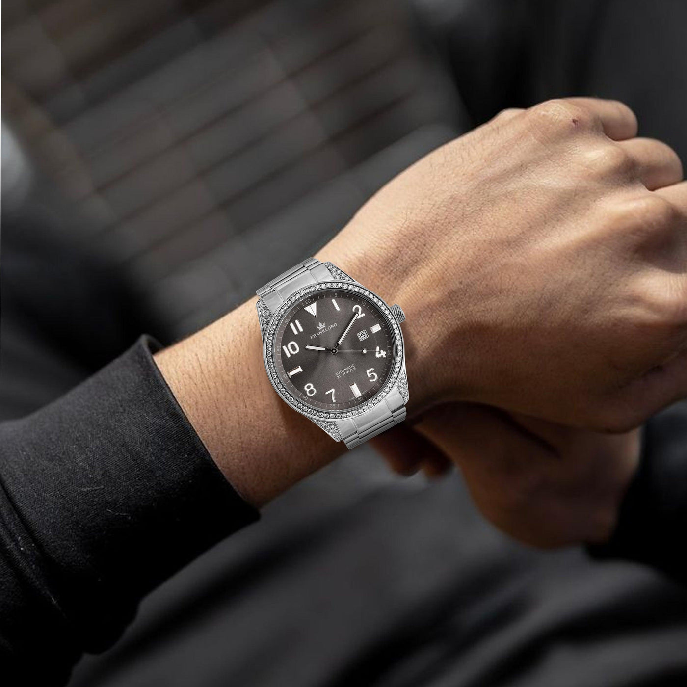Franklord Diamond Regal Noir – Automatic Luxury Watch with Diamonds