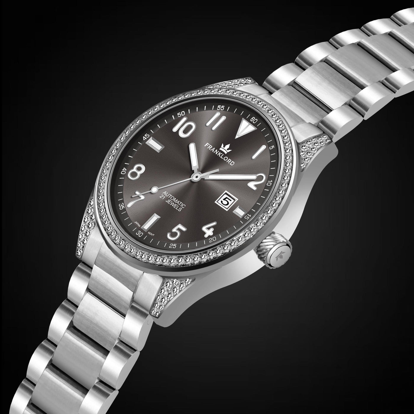 Franklord Diamond Regal Noir – Automatic Luxury Watch with Diamonds