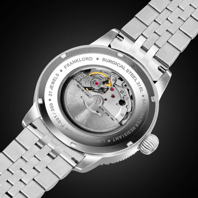 Franklord Majestic Aura – Onyx Radiance | Luxury Automatic Watch