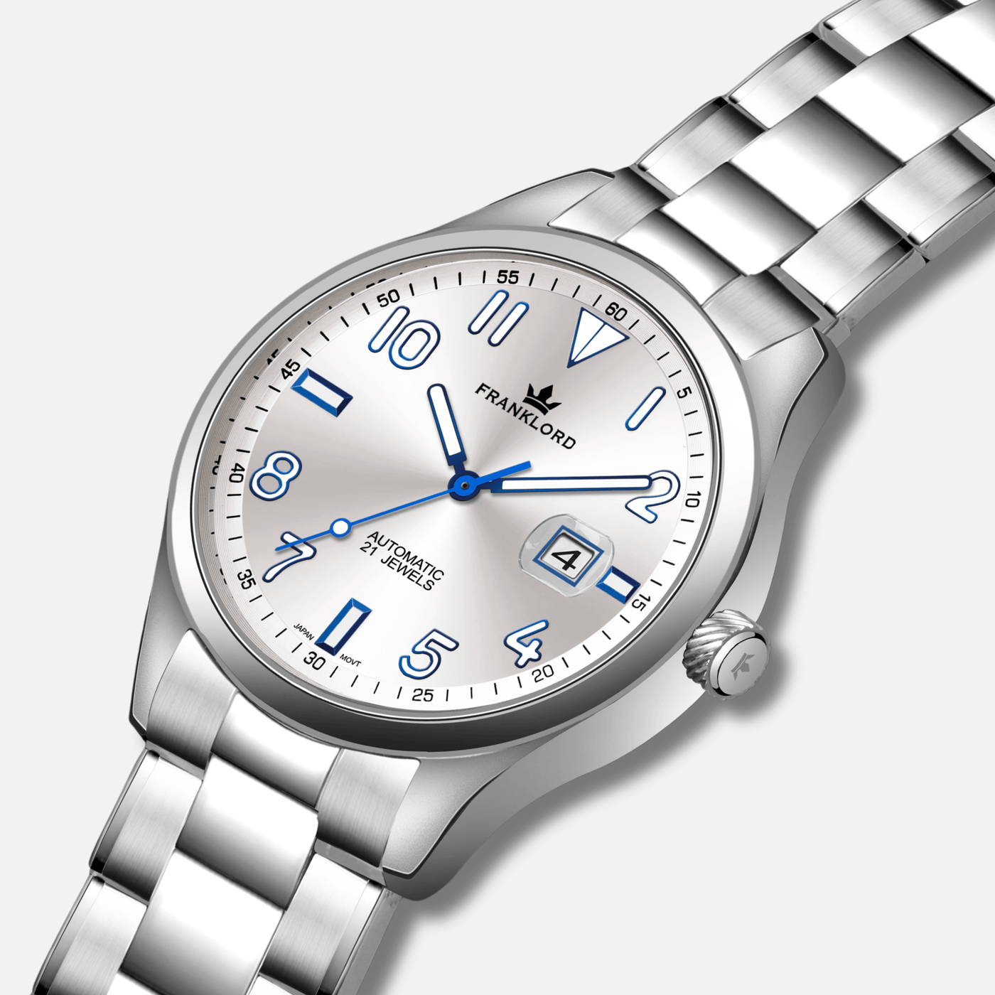 Franklord Regal Sapphire Legacy Steel - Pearl White Luxury Automatic Watch