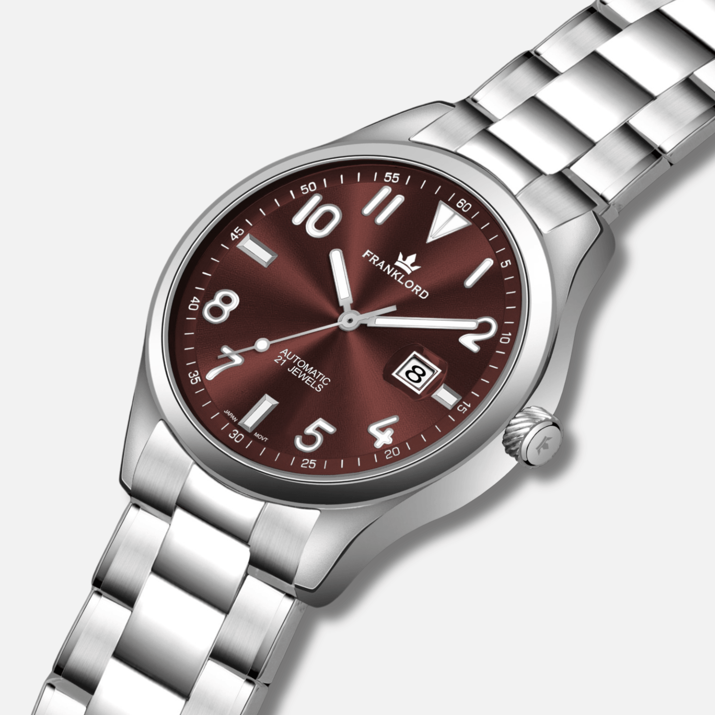 Franklord Regal Sapphire Legacy Steel - Wine Ember Luxury Automatic Watch