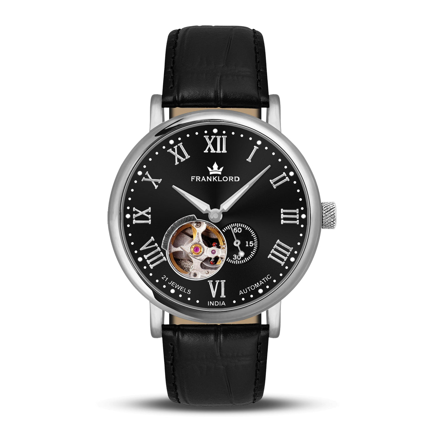 Franklord Heritage Open Heart – Black Shadow | Men’s Black Dial Automatic Watch