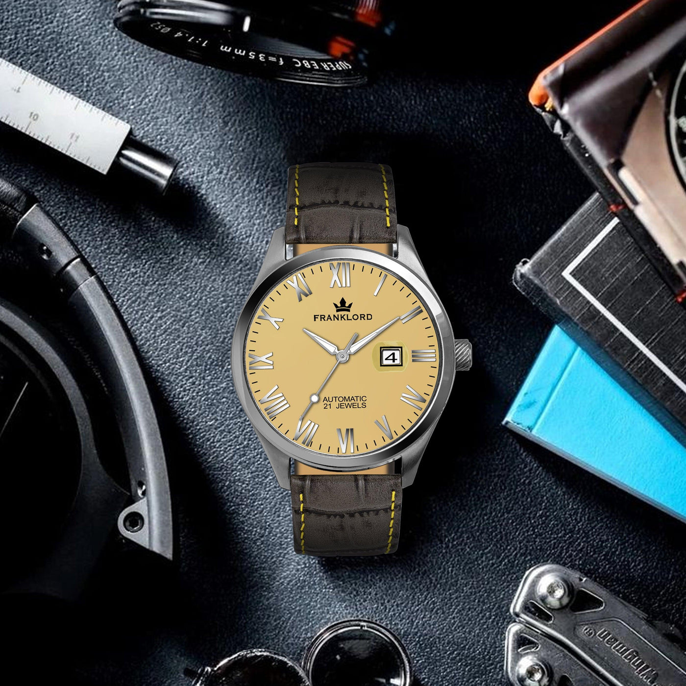 Franklord Regal Sapphire Roman - Amber Horizon | Luxury Automatic Watch