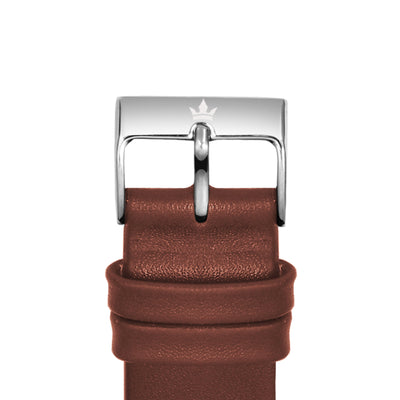 Franklord Chestnut Brown 20mm Genuine Leather Watch Strap – Classic Plain Quick Release Band
