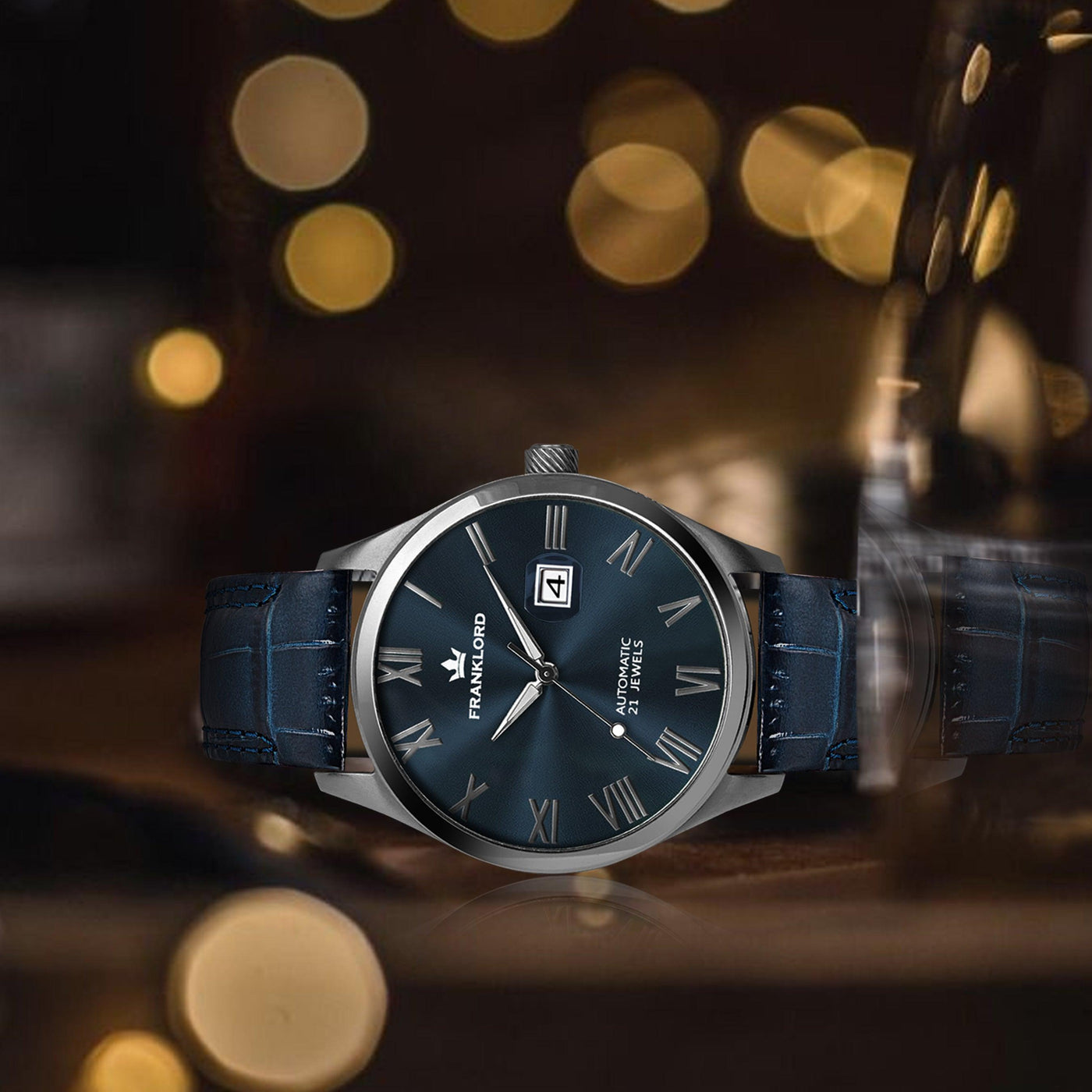 Franklord Regal Sapphire Roman - Midnight Crest | Luxury Automatic Watch