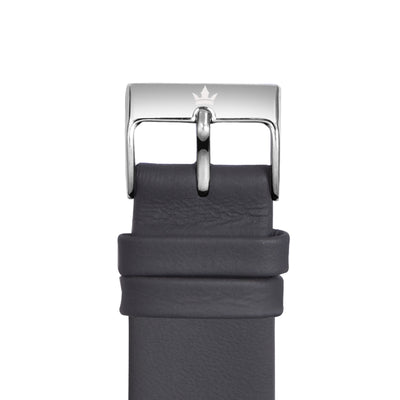 Franklord Dark Grey 20mm Genuine Leather Watch Strap – Minimalist Matte Quick Release Band
