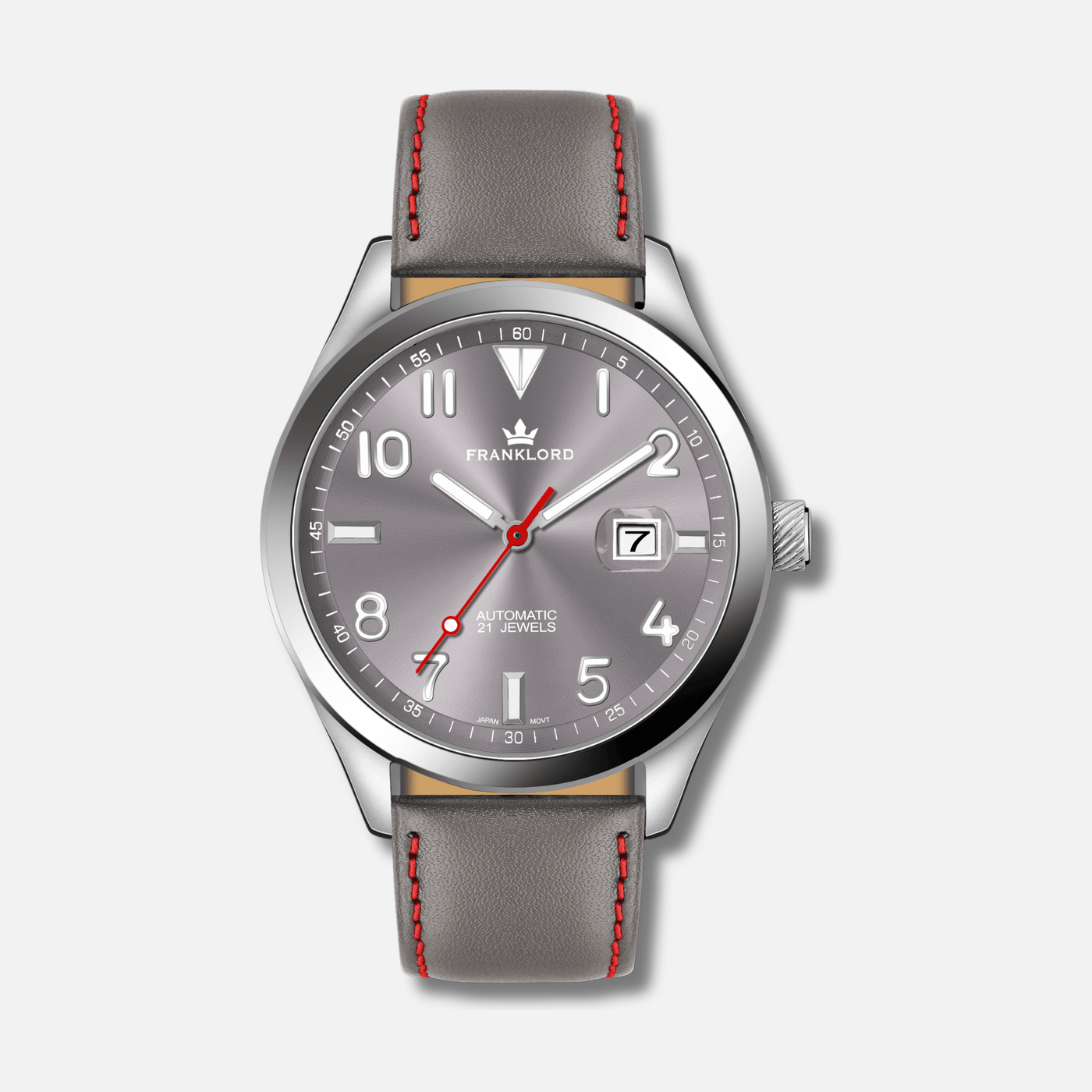 Franklord Regal Sapphire Signature - Crimson Edge Leather Luxury Automatic Watch