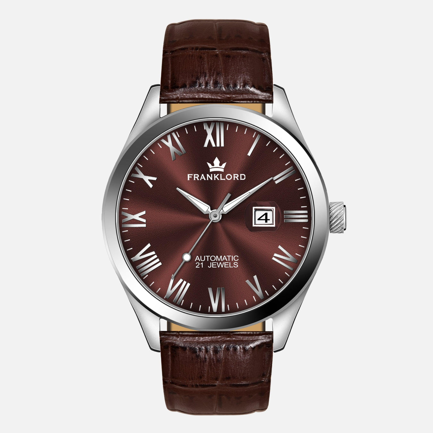 Franklord Regal Sapphire Roman Series – Wine Ember | Luxury Automatic Watch
