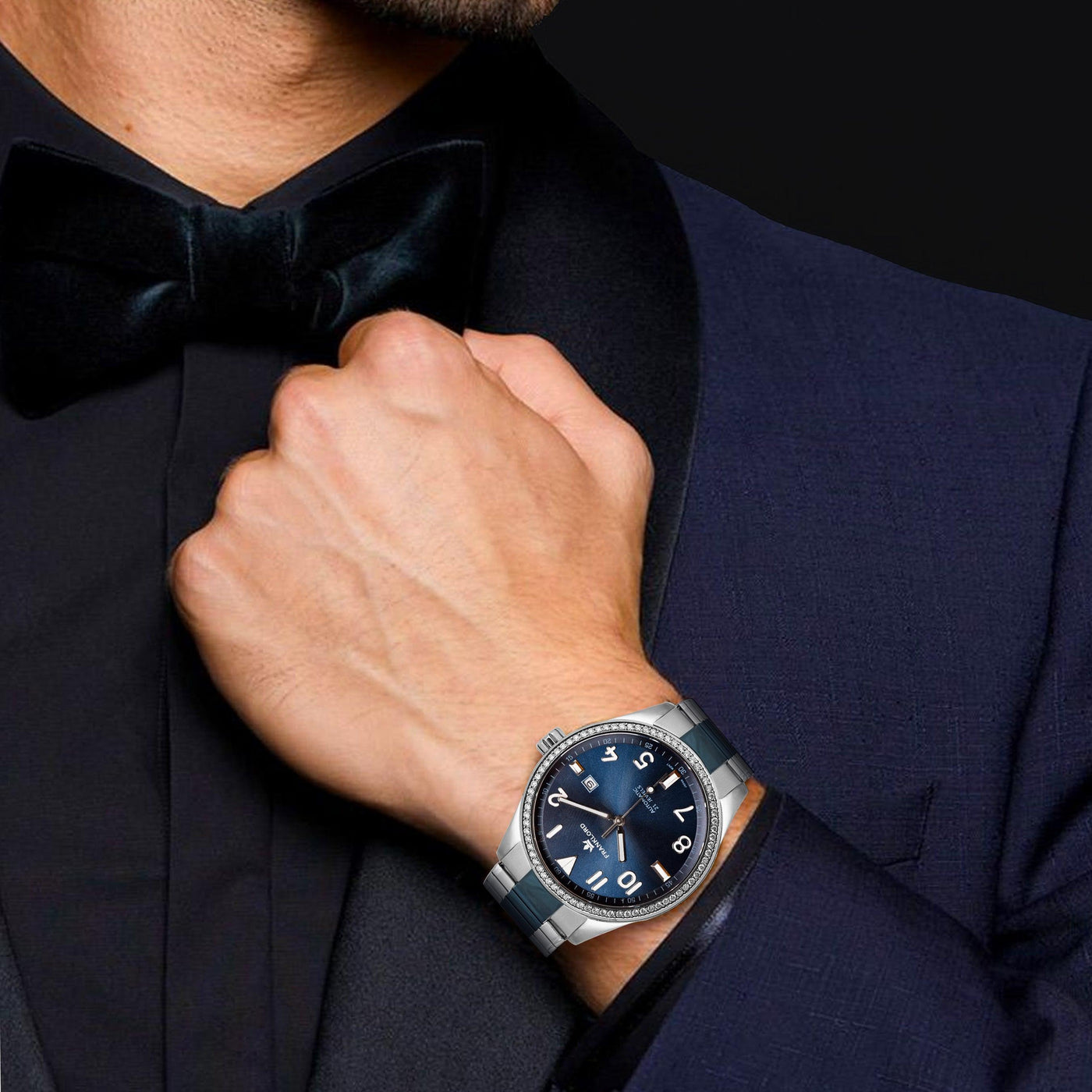 Franklord Azure Royale – Diamond Bezel Ocean Blue Automatic Watch