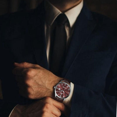 Franklord Regal Sapphire Roman Series – Wine Ember | Luxury Automatic Watch
