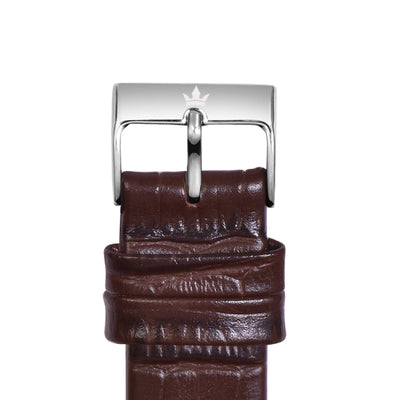 Franklord Coffee Brown 20mm Leather Watch Strap – Croco Grain Premium Quick Release Band