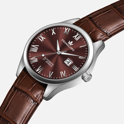 Franklord Regal Sapphire Roman Series – Wine Ember | Luxury Automatic Watch