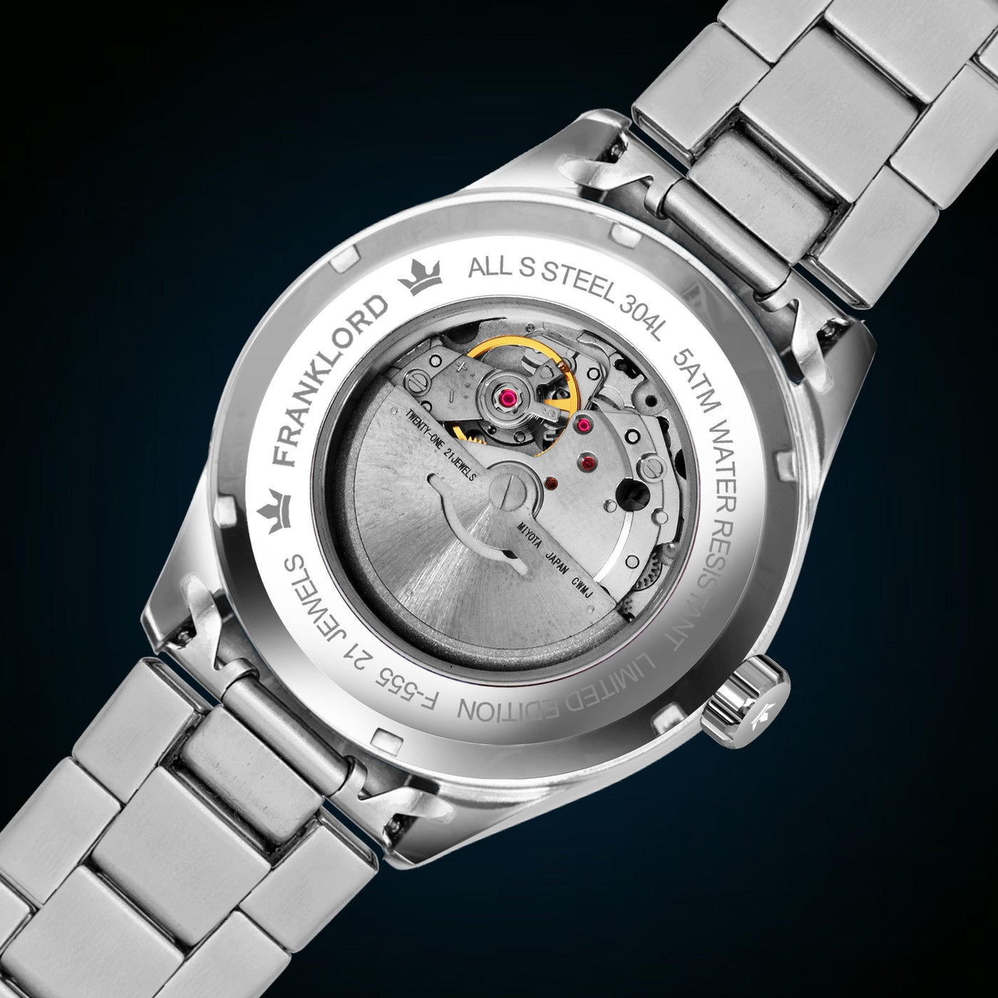 Franklord Azure Royale – Diamond Bezel Ocean Blue Automatic Watch