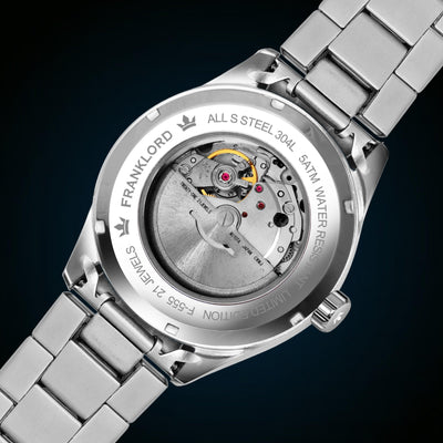 Franklord Azure Royale – Diamond Bezel Ocean Blue Automatic Watch