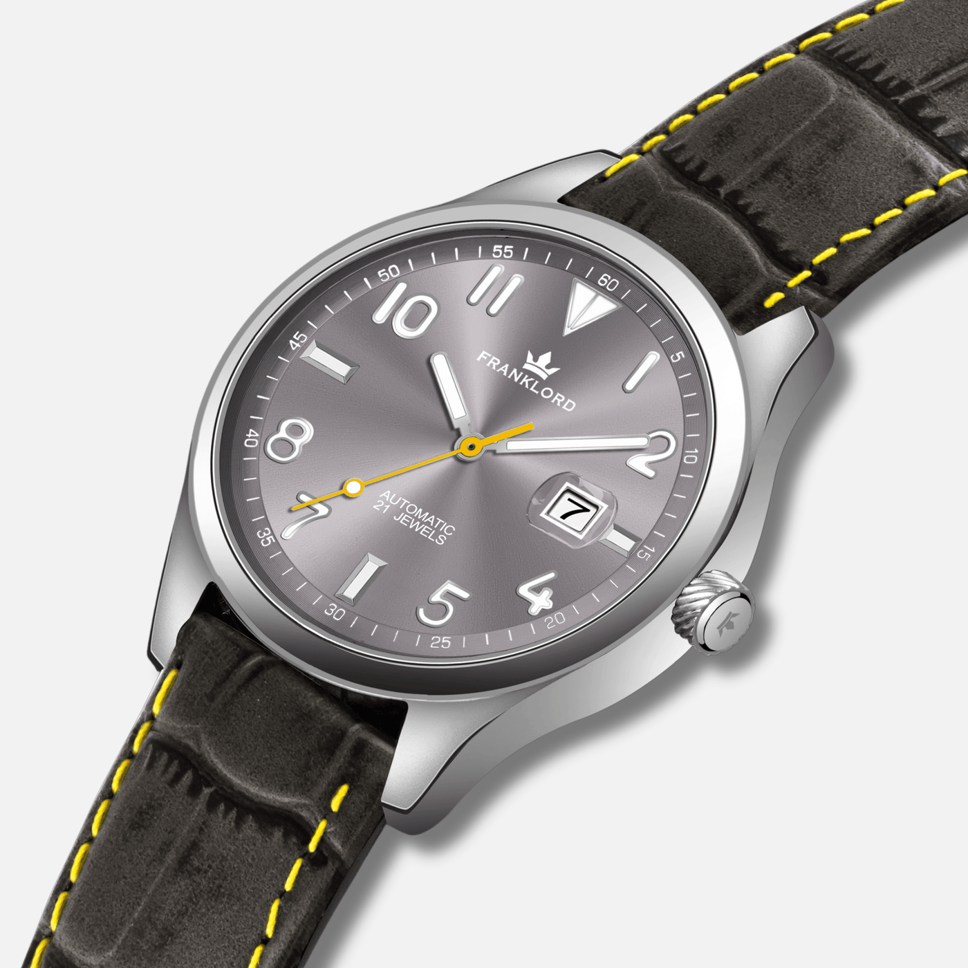 Franklord Regal Sapphire Signature  - Steel Blaze Leather Luxury Automatic Watch