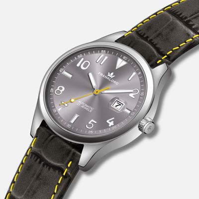 Franklord Regal Sapphire Signature  - Steel Blaze Leather Luxury Automatic Watch