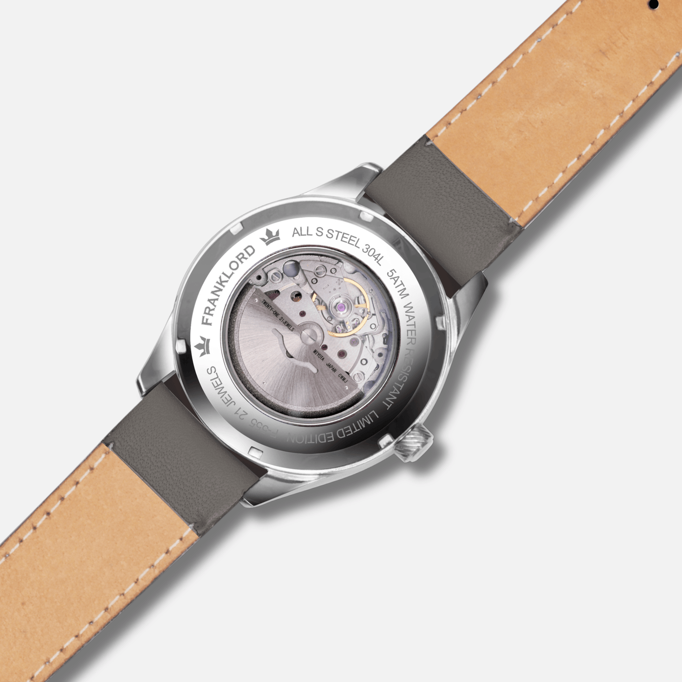 Franklord Regal Sapphire Signature - Crimson Edge Leather Luxury Automatic Watch