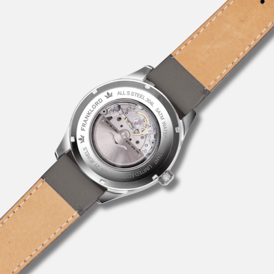 Franklord Regal Sapphire Signature - Crimson Edge Leather Luxury Automatic Watch