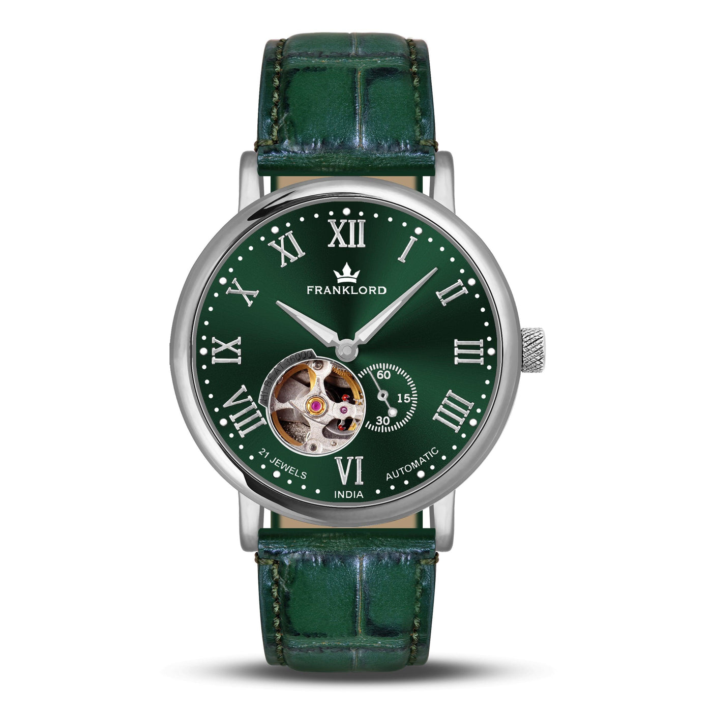 Franklord Heritage Open Heart – Emerald Legacy | Luxury Green Dial Automatic Watch for Men