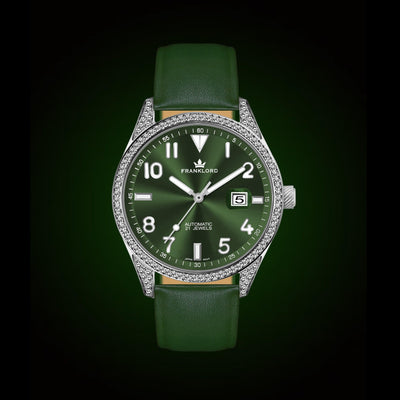Franklord Diamond Regal – Emerald Radiance Automatic Watch