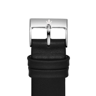 Franklord Classic Black 20mm Genuine Leather Watch Strap – Minimalist Matte Quick Release Band