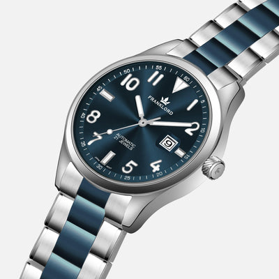 Franklord Regal Sapphire Legacy Steel - Blue Dominion Luxury Automatic Watch