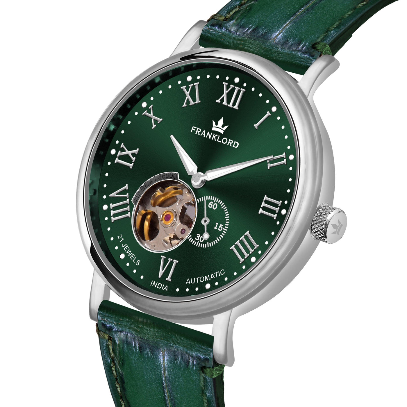 Franklord Heritage Open Heart – Emerald Legacy | Luxury Green Dial Automatic Watch for Men