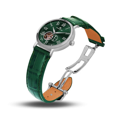 Franklord Heritage Open Heart – Emerald Legacy | Luxury Green Dial Automatic Watch for Men