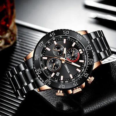 VORTEX Analog Black Gold Men's Watch