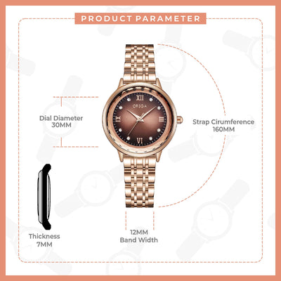 ONYX Women Watch - Brown Dial Rose Gold