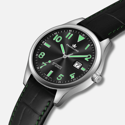 Franklord Regal Sapphire Signature - Midnight Aura Leather Luxury Automatic Watch