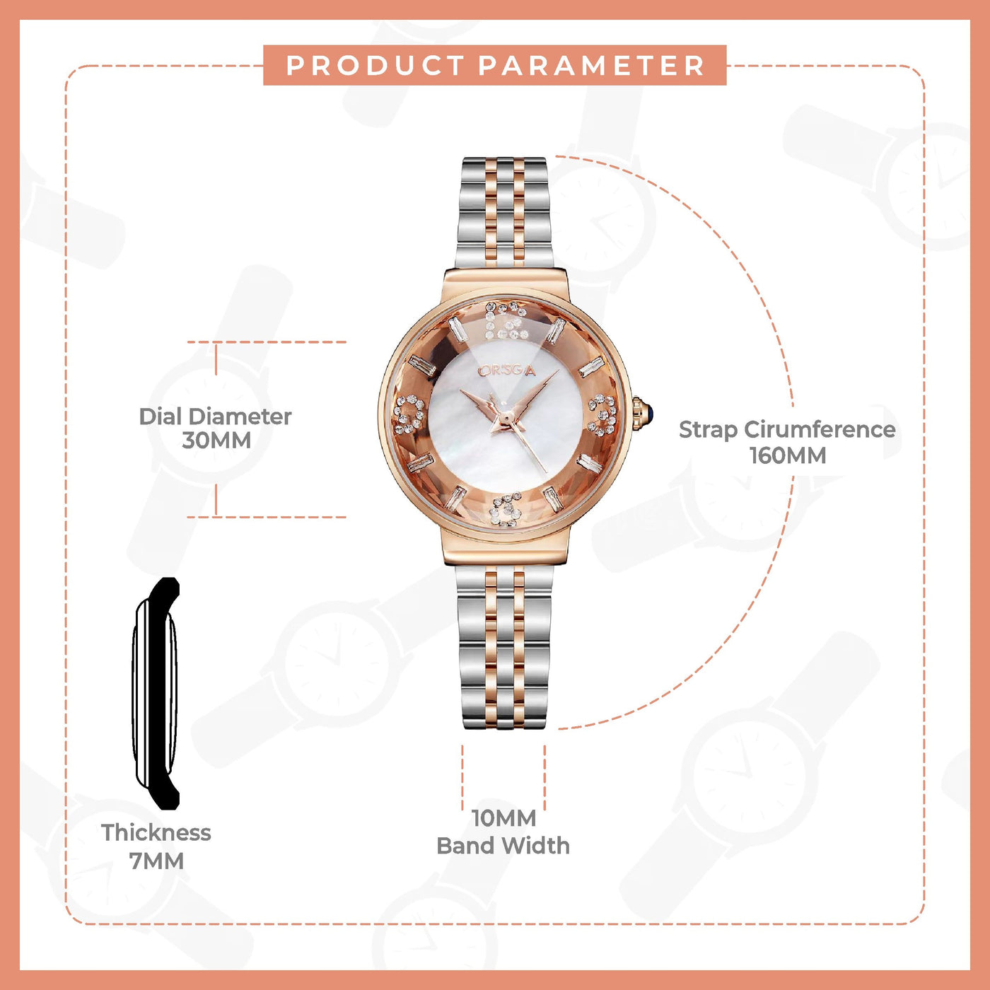 OASIS White Dial Dual Tone Women Watch