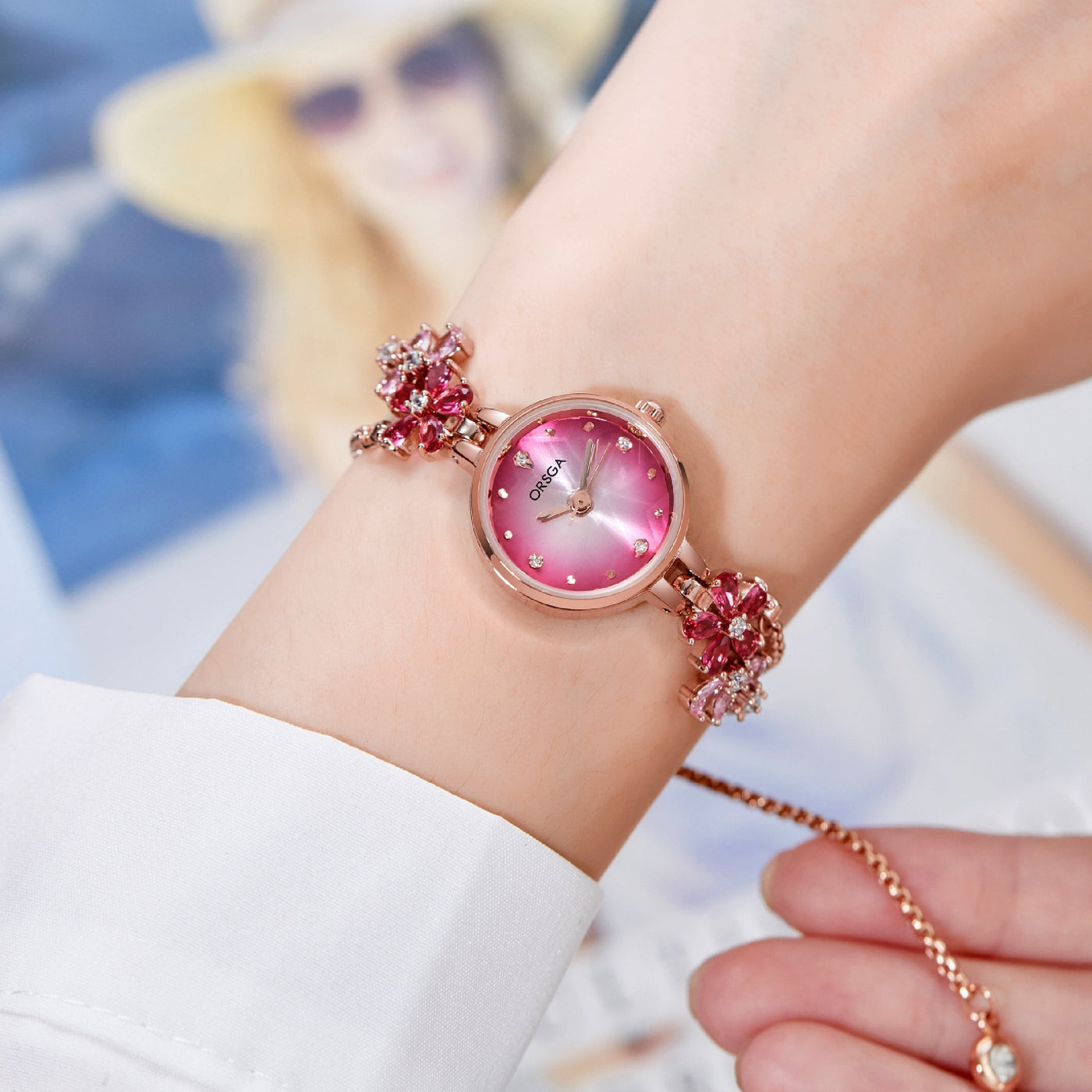 FLEUR Chain Bracelet Watch