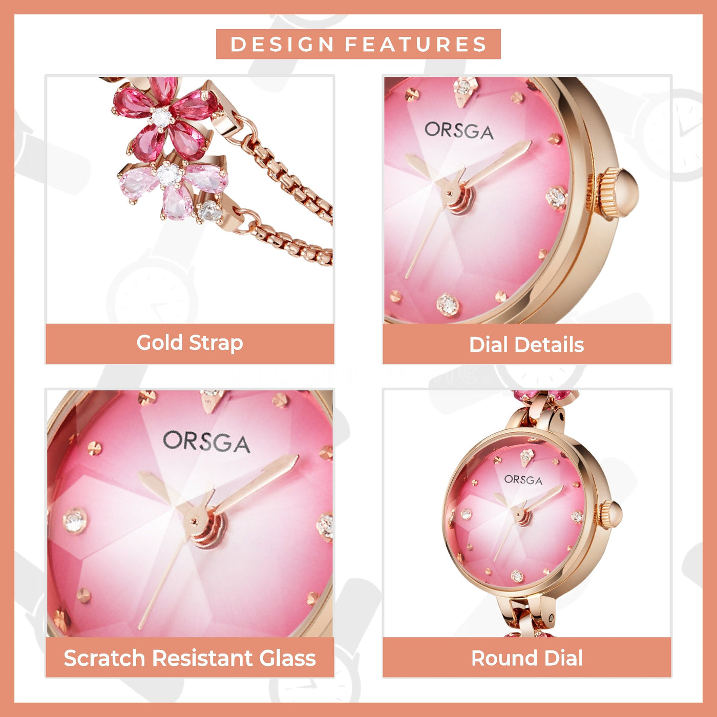 FLEUR Chain Bracelet Watch