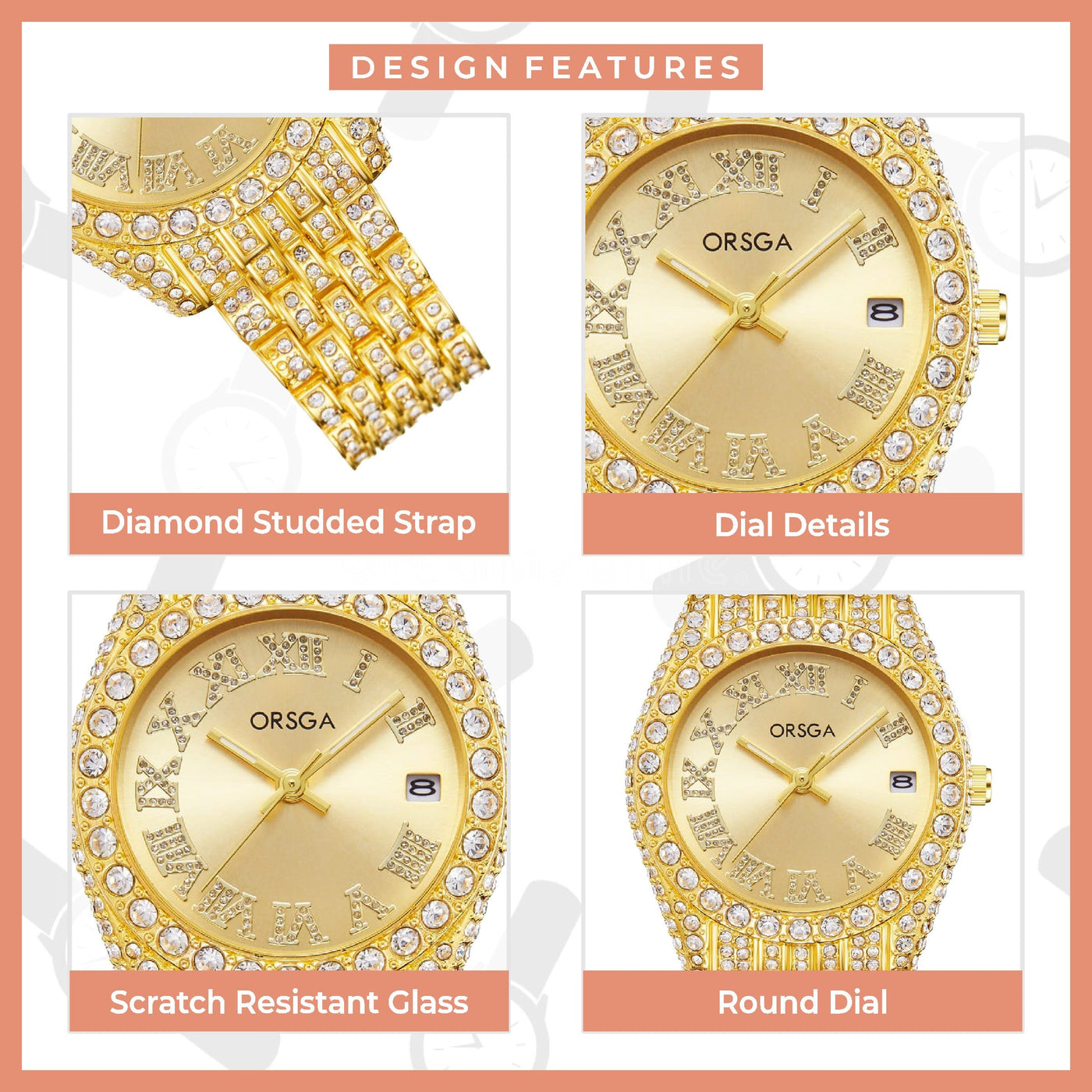 ORNATE Full Studded Women Watch