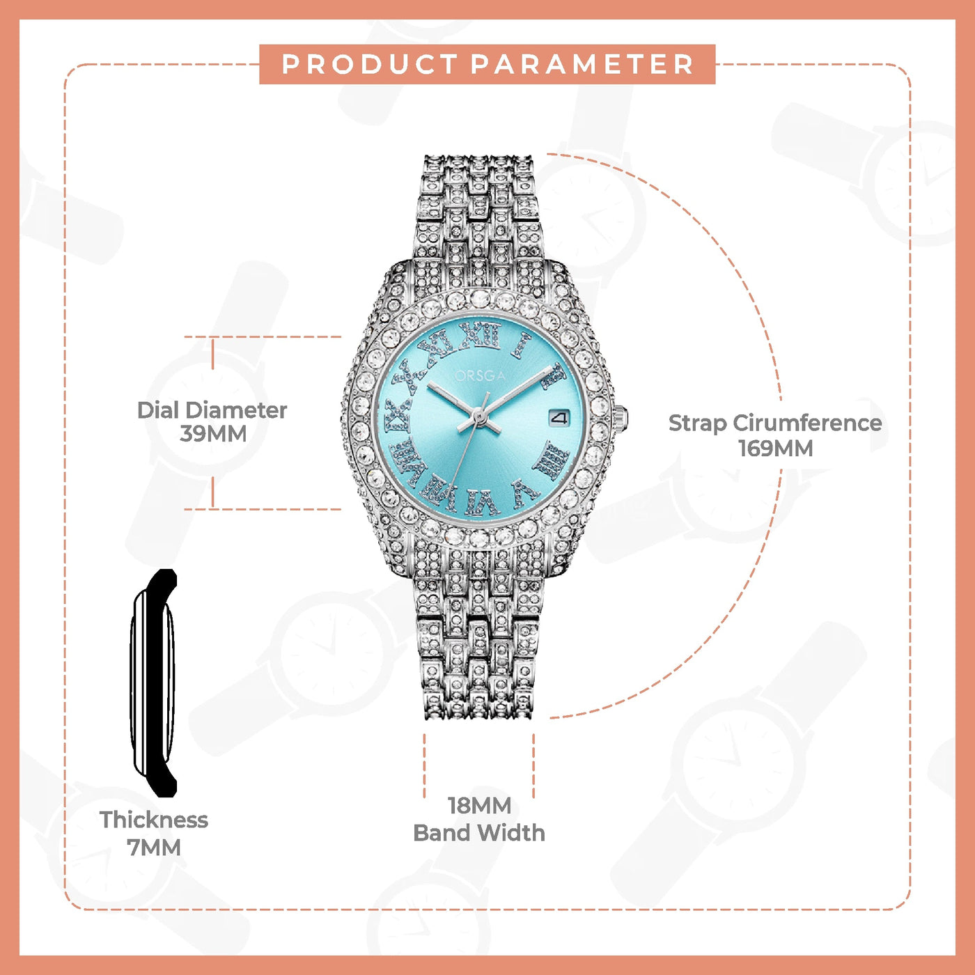 ORNATE Full Studded Women Watch
