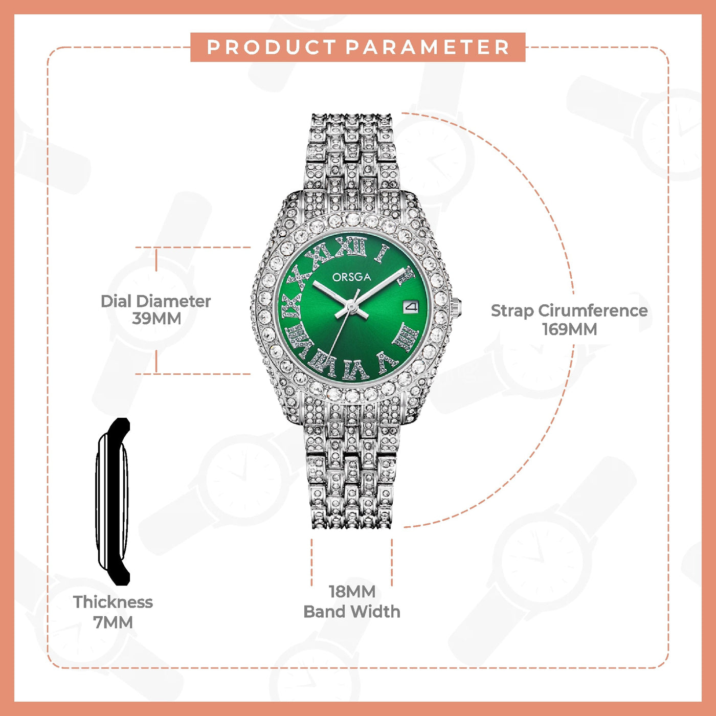 ORNATE Full Studded Women Watch