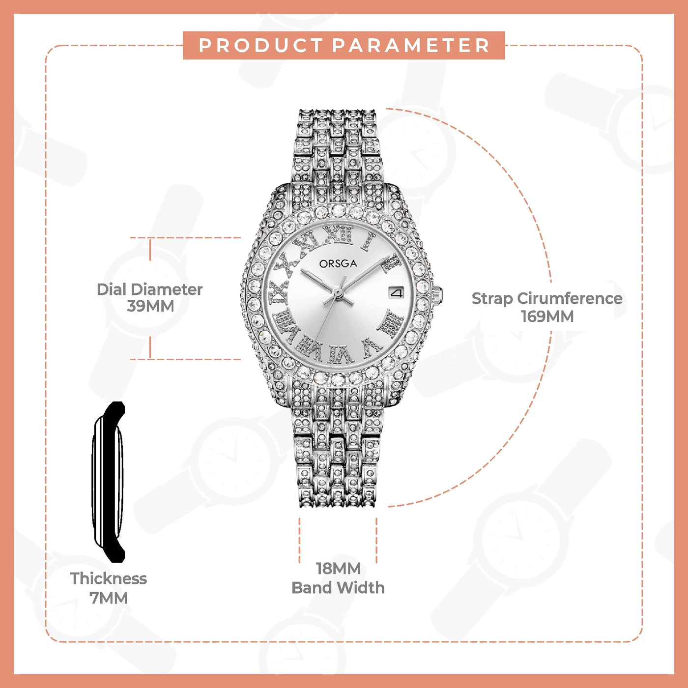 ORNATE Full Studded Women Watch