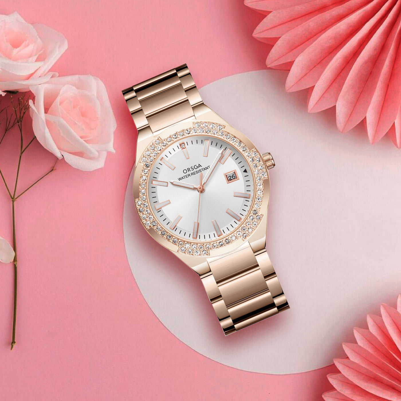 VIRTUE White Rose Gold Women Watch