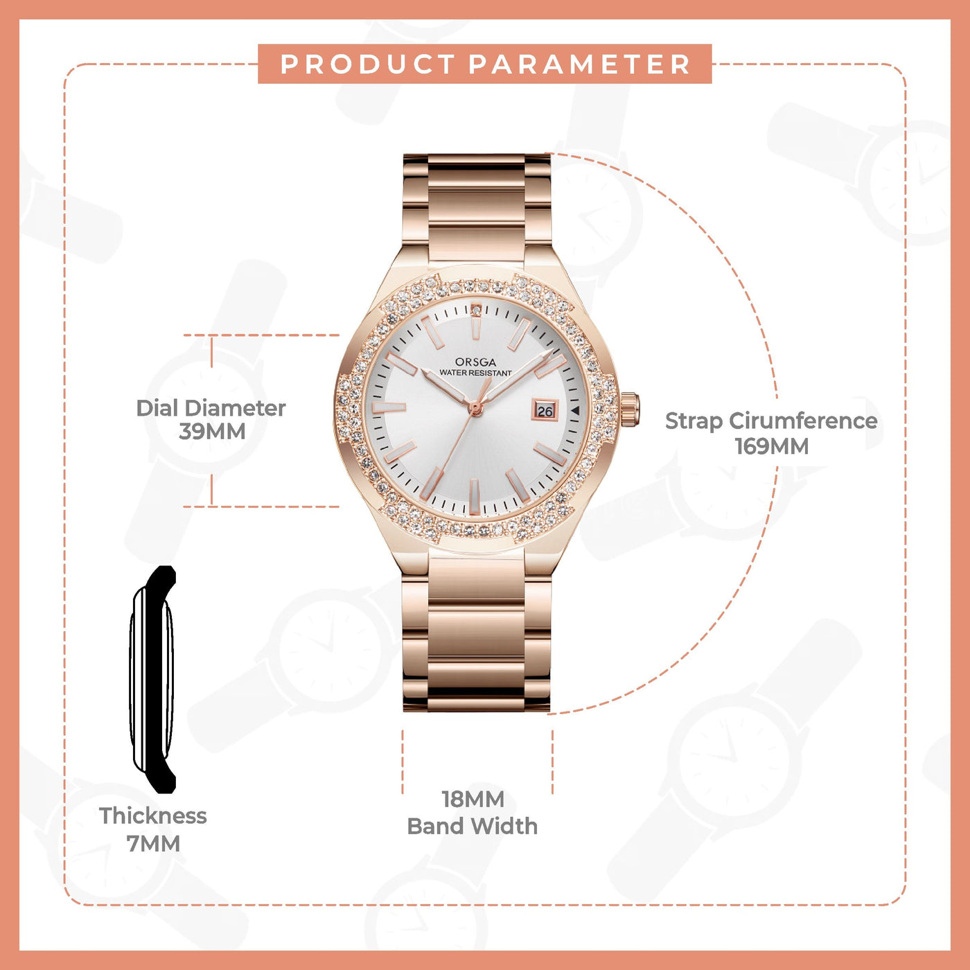 VIRTUE White Rose Gold Women Watch