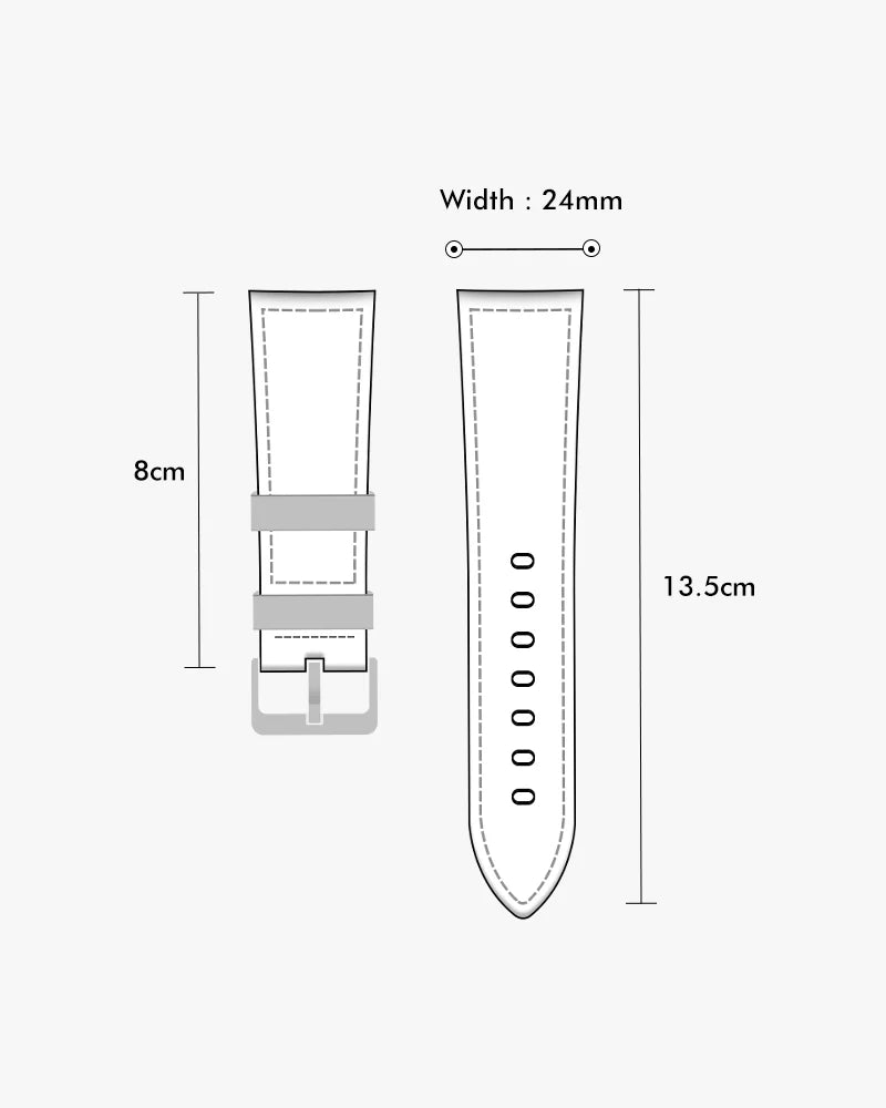 24mm Coffee Leather Strap