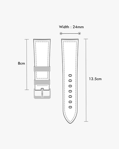 24mm Coffee Leather Strap