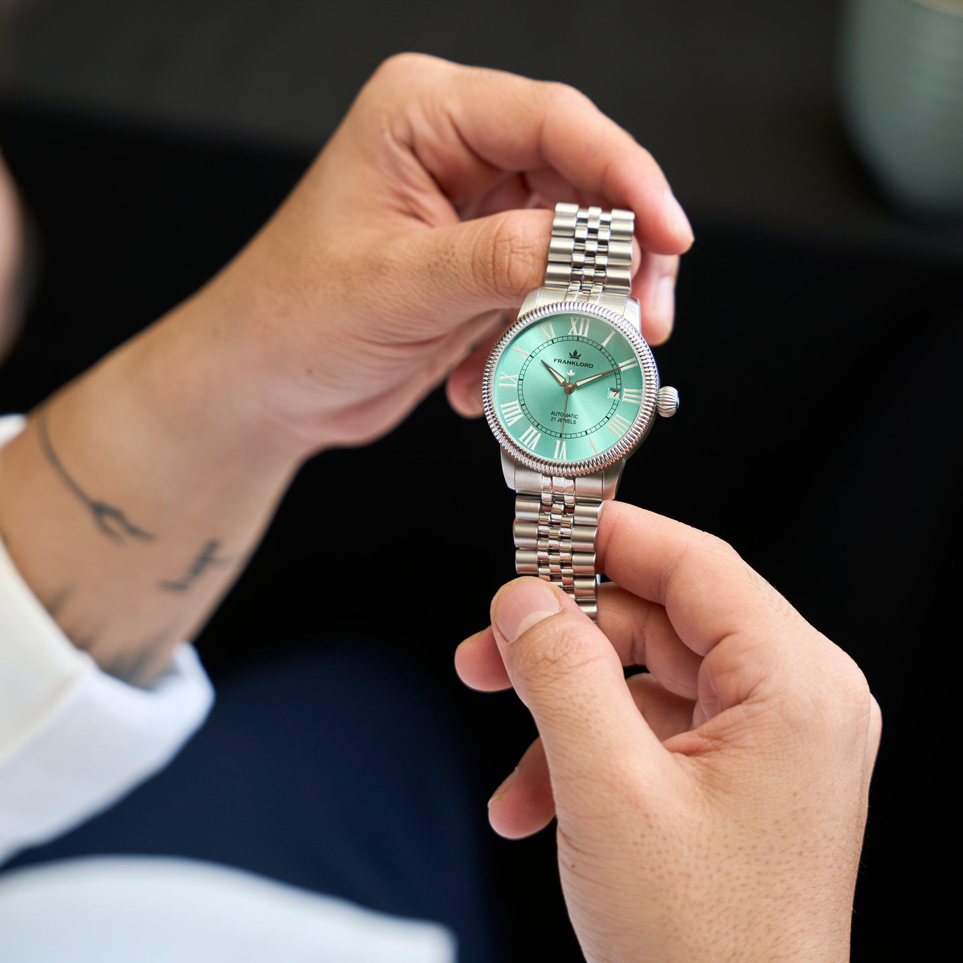 Franklord Majestic Aura – Ocean Glow | Luxury Automatic Watch