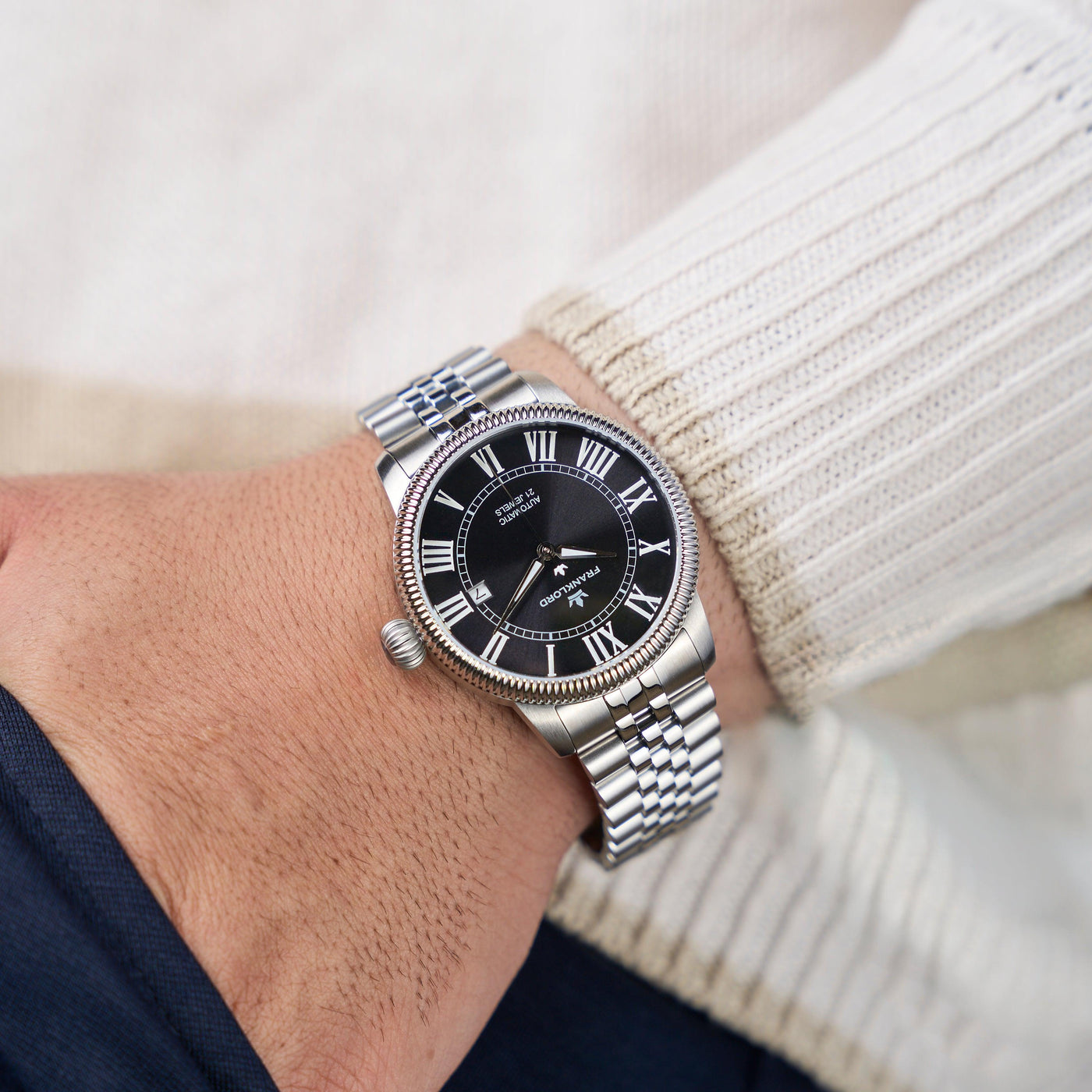 Franklord Majestic Aura – Onyx Radiance | Luxury Automatic Watch