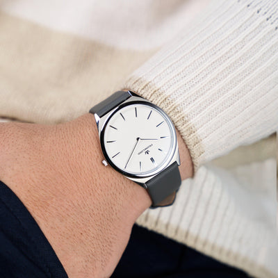 Franklord Swiss UltraThin Series - Moonlight Silver | Ultra-Thin 5mm Luxury Watch